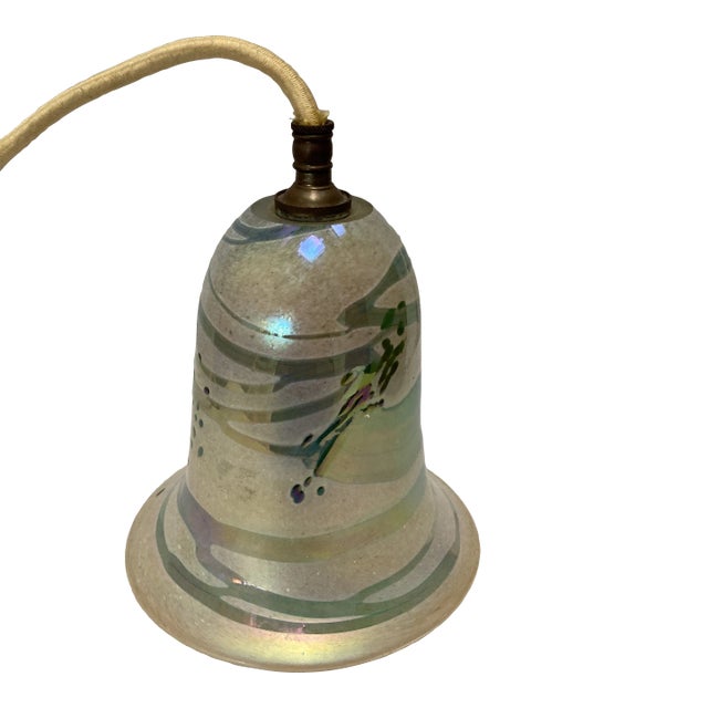Early 20th Century Iridescent Art Glass Pendant Lamp For Sale