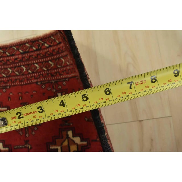Turkmen Rug 4’3” X 6’1” Red Wool Vintage Tribal Hand-Knotted Carpet For Sale - Image 10 of 12