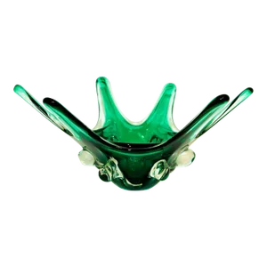 Murano Italian Art Glass Bowl Emerald Green Large Centerpiece Circa 1950