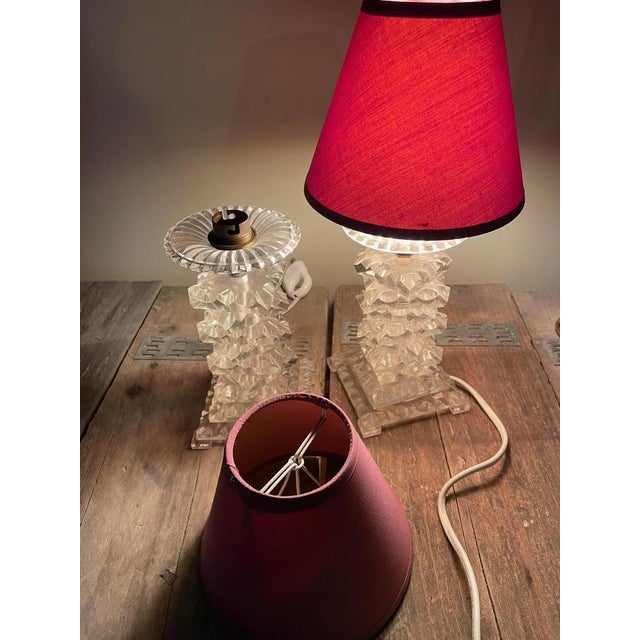 Acrylic Glass Bedside Lamps, Set of 2 For Sale - Image 4 of 12