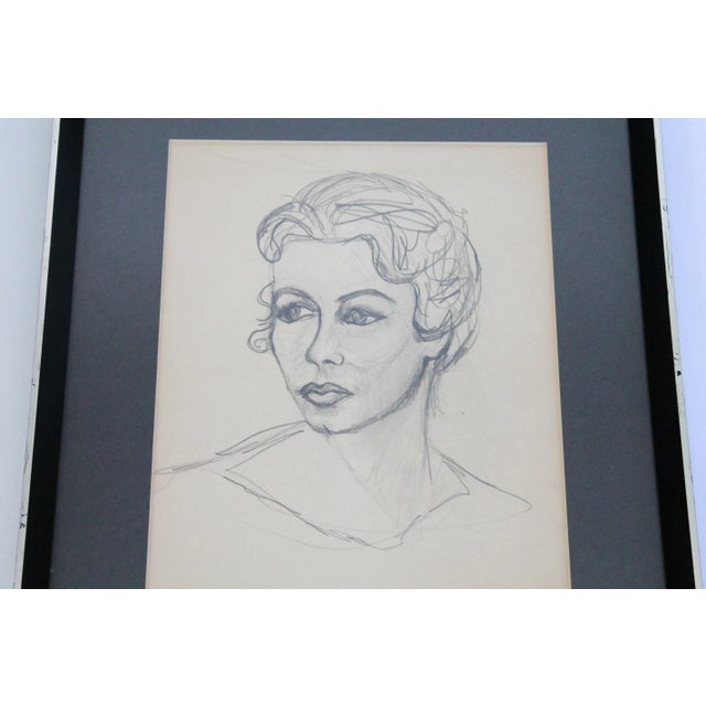 Female Portrait Pencil Sketch For Sale - Image 4 of 9