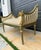 French French Style Golden Settee – Damask Upholstery With Gold Leaf Details For Sale - Image 3 of 10