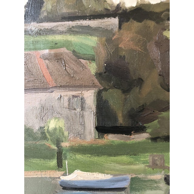 1930s René Guinand, Paysage à la Belotte, Genève, Lac Léman, 1930, Oil on Canvas, Framed For Sale - Image 5 of 15