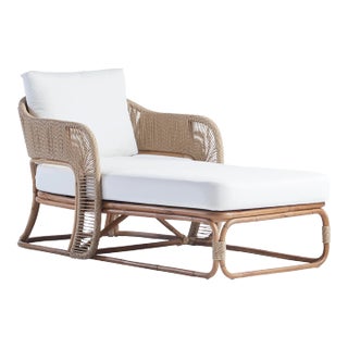 Glen Ellen Rattan Sun Lounger in Natural For Sale