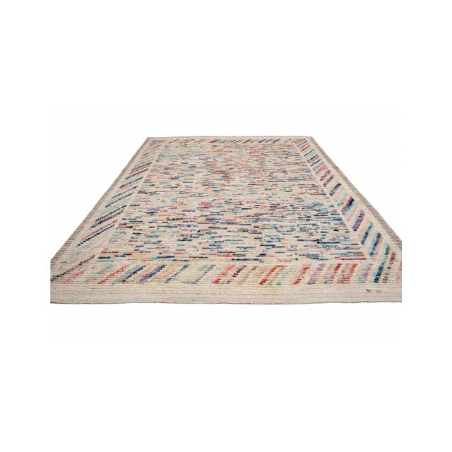 Mid-Century Modern Hand Knotted Modern Wool Rug For Sale - Image 3 of 7
