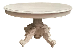 Antique French Painted Guéridon Table W/ Pedestal Base