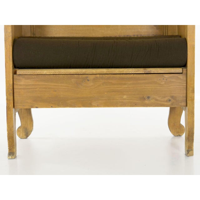 Vintage Worn Pine Hall Bench Arm Chair With Storage Chairish