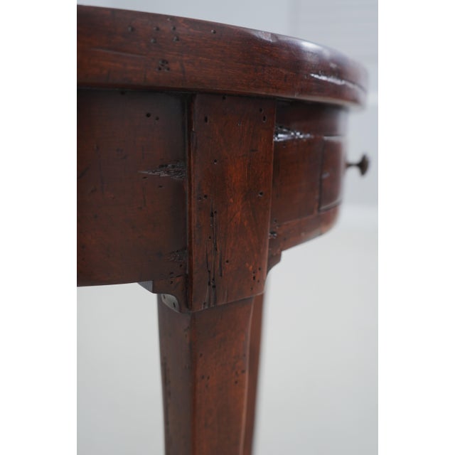 Guy Chaddock Attributed Cherry 2 Drawer Round Tabouret Side Table For Sale - Image 14 of 16