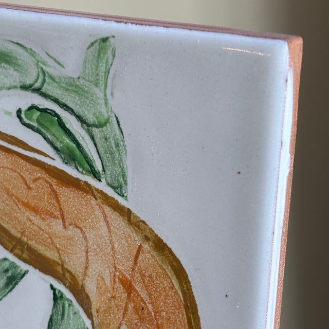 Vintage Hand Painted Italian Decorative Tile For Sale In Baltimore - Image 6 of 16