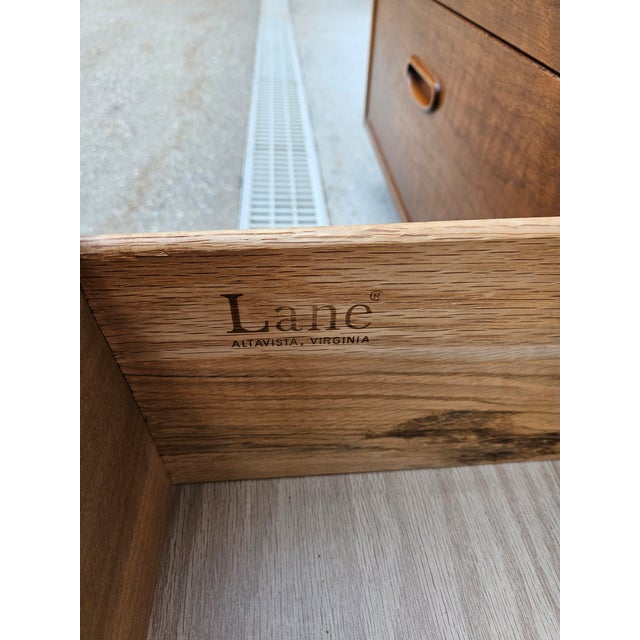 Lane Furniture Walnut and Laminate Six Drawer Dresser For Sale - Image 10 of 11