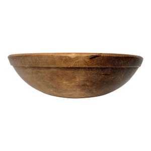 Antique Late 1800s Turned Wood Mixing Dough Bowl