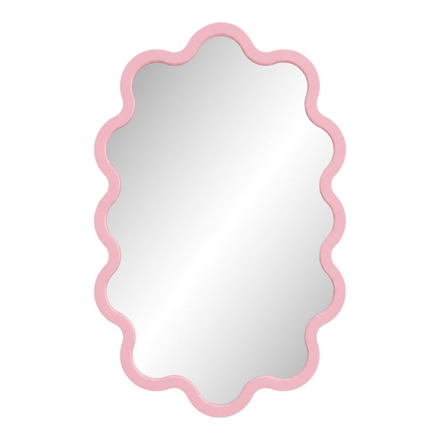 Large Contemporary Wall Oval Wavy Mirror – Hvyli Oval 90 For Sale