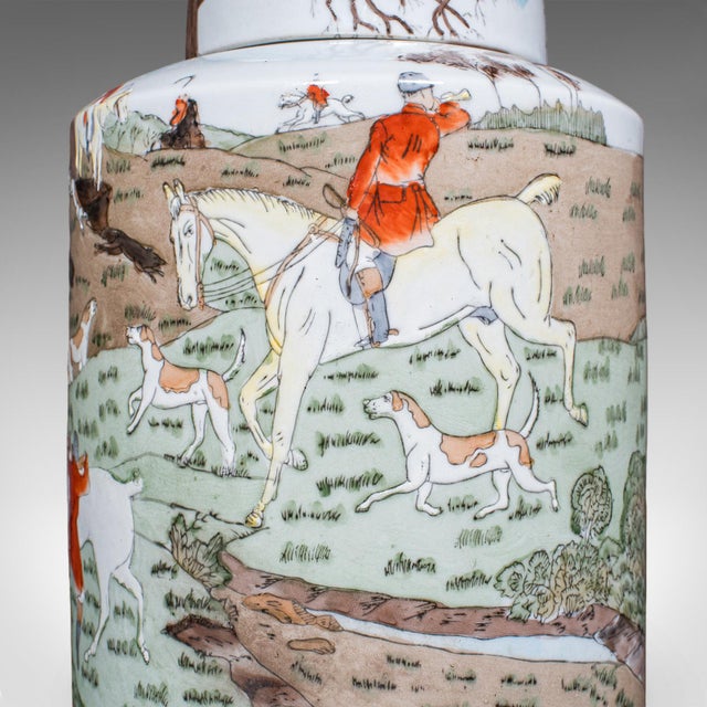 Pair of Vintage Huntsman Biscuit Barrels, Oriental, Ceramic, Kitchen Storage Jar For Sale - Image 10 of 12