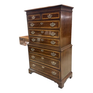Drexel Heritage 18th Century Collection Highboy Chest of Drawers, Vintage For Sale