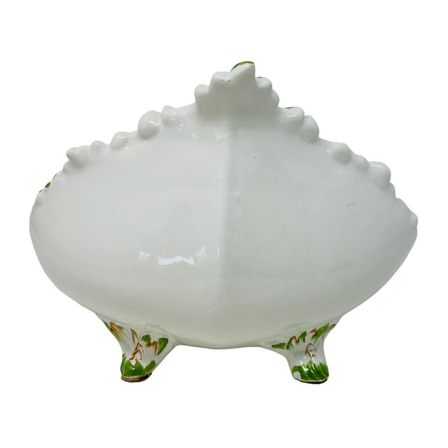 Vintage Paul's Hand Painted Ceramic Footed Bowl Made in Italy For Sale - Image 4 of 13