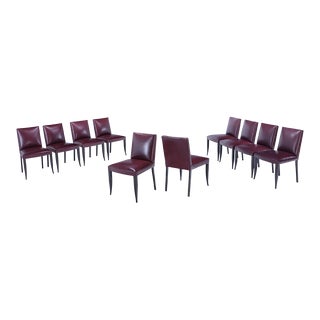 A Set of Ten Christian Liaigre for Holly Hunt Leather Dining Chairs For Sale