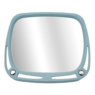 Vintage European Wall Mirror in Blue Plastic Frame, 1980s For Sale