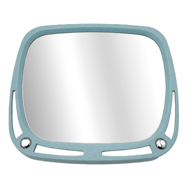 Vintage European Wall Mirror in Blue Plastic Frame, 1980s For Sale