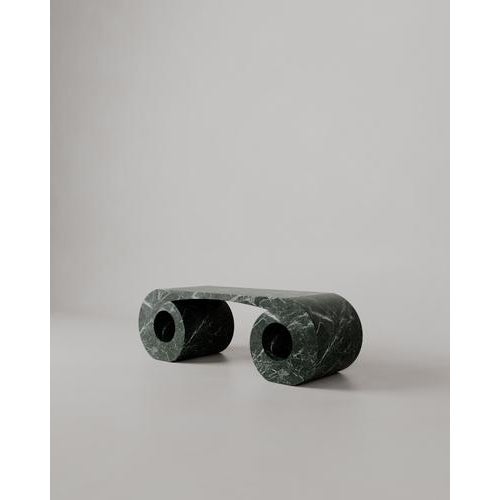 Nero Assoluto Marble Stone Eye Bench by Esther Knopfler For Sale - Image 10 of 17