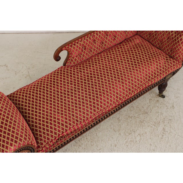 Antique English 19th C. Mahogany Fainting Couch Recamier For Sale - Image 11 of 18