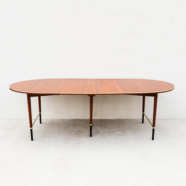 1950s Restored 1950s Paul McCobb Mahogany & Brass "Connoisseur Collection" Expandable Dining Table For Sale - Image 5 of 18