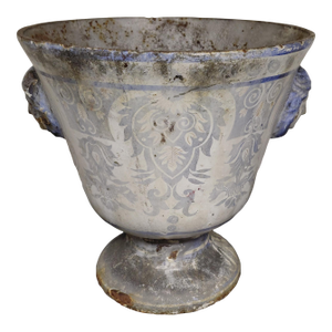 19th Century Antique Enameled Cast Iron Urn