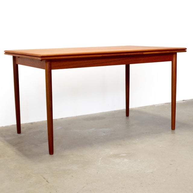 1950s Danish Teak Draw Leaf Dining Table For Sale - Image 5 of 13