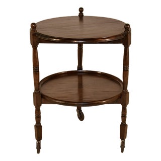 English Oak Round Bar Cart, Circa 1920 For Sale