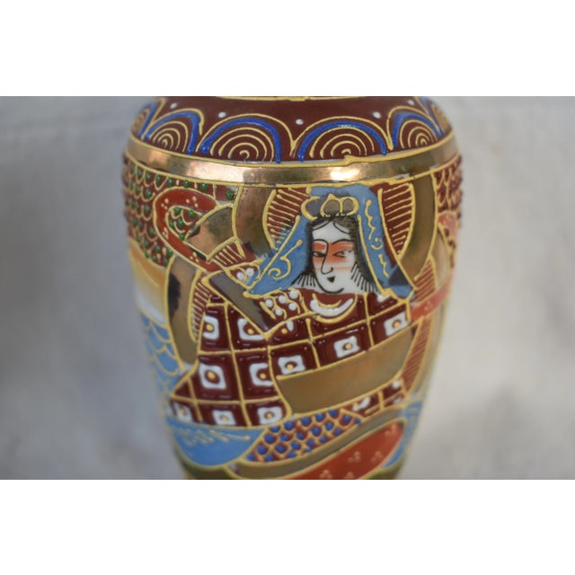 1980s 1980s Vintage Satsuma Vases - a Pair For Sale - Image 5 of 10