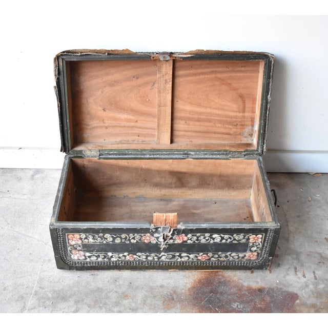 Antique Chinese Painted Parchment Chest For Sale - Image 12 of 13
