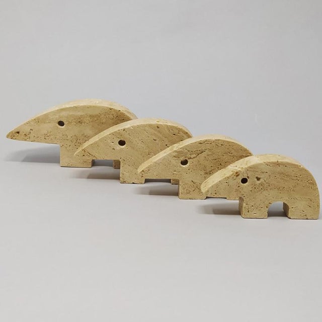 Mid-Century Modern Travertine Anteater Sculptures by Enzo Mari for F.lli Mannelli, 1970s, Set of 4 For Sale - Image 6 of 15