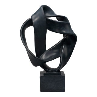 Jamie Young Intertwined Object on Stand in Black For Sale
