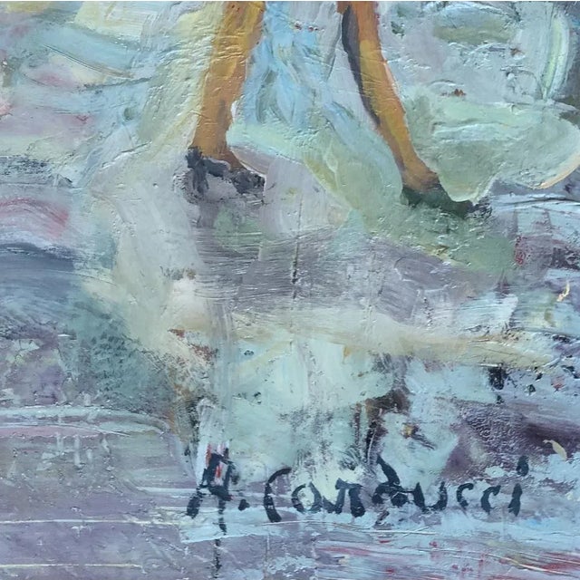 Modern Adolfo Carducci, Promenade à la fête foraine, Oil on Wood, Framed For Sale - Image 3 of 9