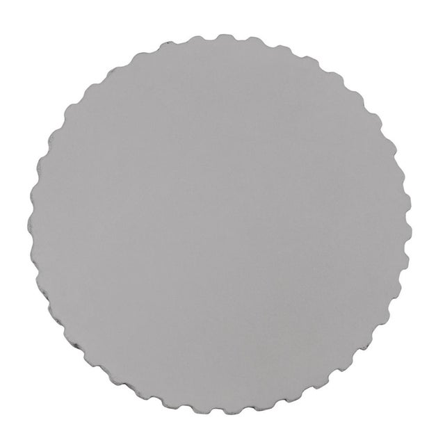 Attractive chiseled rough grey cement resin side table with level smooth top. Great textured accent piece used indoors or...