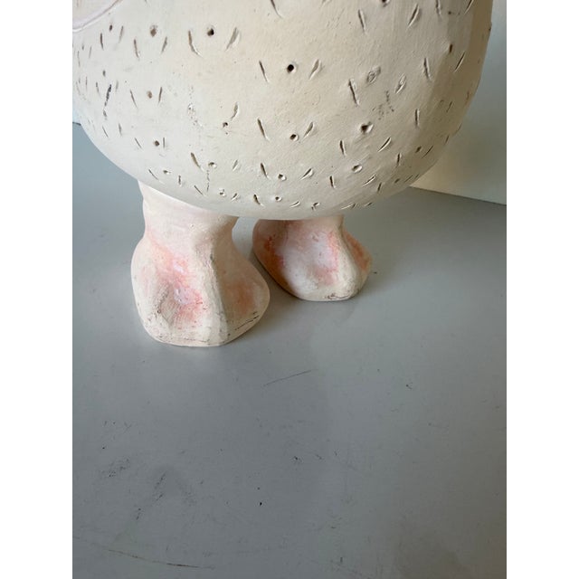 Beige Vintage Handcrafted Ceramic Duck Sculpture in Soft Pink & Cream For Sale - Image 8 of 12