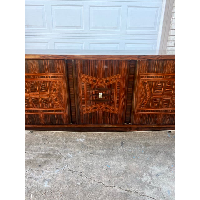 French Art Deco Macassar Ebony Sideboard or Credenzas 1940s For Sale - Image 6 of 12