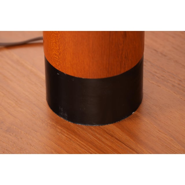 1960s Vintage Danish Solid Teak and Leather Table Lamp From Esa, 1960s For Sale - Image 5 of 7