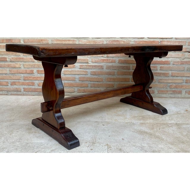 Spanish Colonial Narrow Walnut Console Table, 1920s For Sale - Image 9 of 18