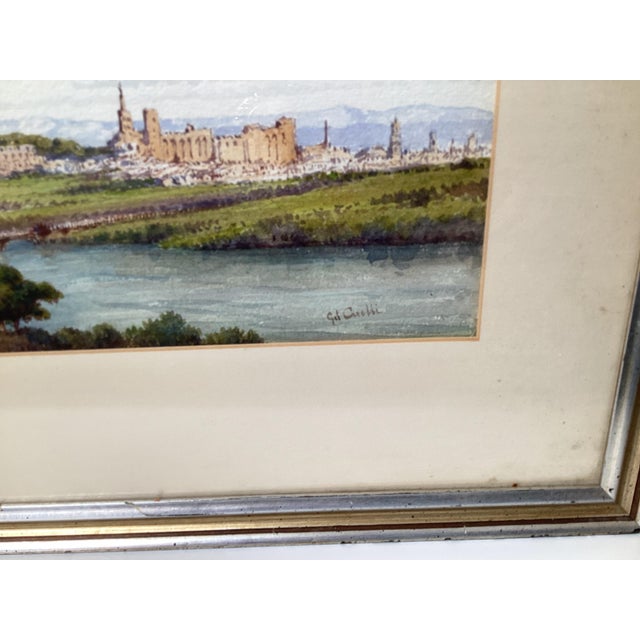 Early 20th C. Artist Signed Watercolors of Venice and Tuscany Village - A Pair For Sale - Image 12 of 12