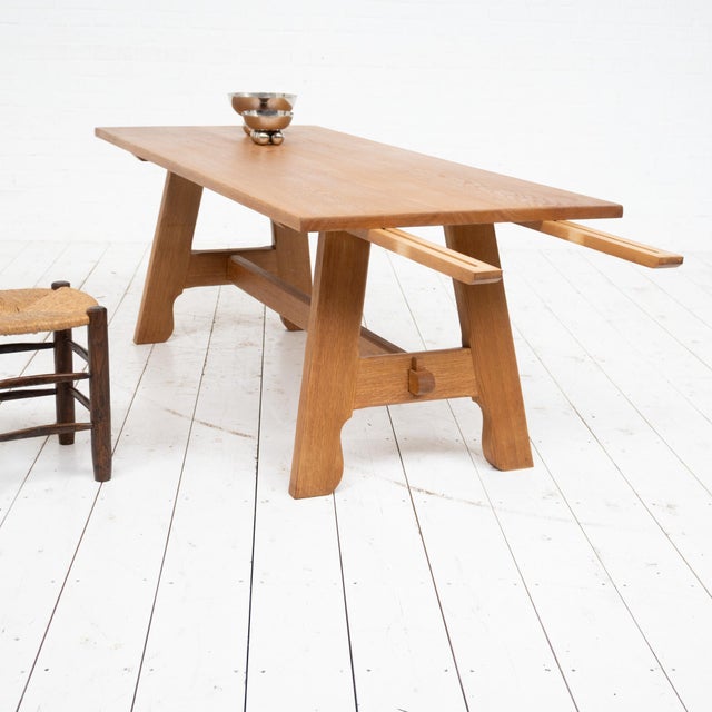 French Oak Dining Table, 1950s For Sale - Image 4 of 10