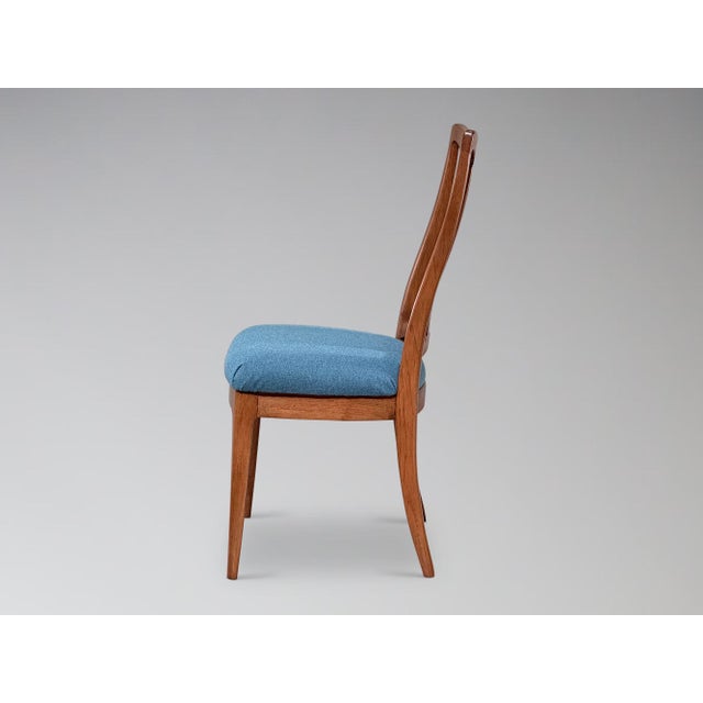 1960s Restored Vintage Walnut and Cane Dining Chairs Set of 6 For Sale - Image 5 of 11