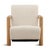 Structured yet soft lounge chair featuring a solid wood frame with clean, architectural lines paired with a richly...