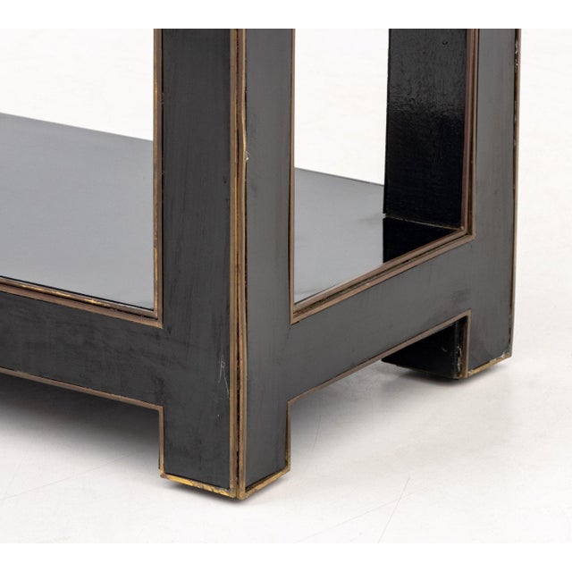 Late 20th Century Maison Jansen Attr. Black Lacquered Console Table For Sale - Image 5 of 6