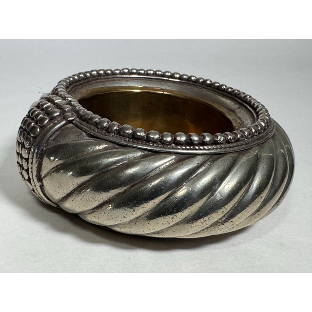 Early 20th Century Moroccan Berber Silver Anklet Converted to Brass-Lined Catchall For Sale - Image 4 of 9