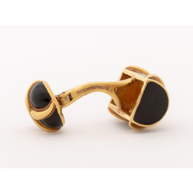 Gold Schlumberger X Tiffany & Co. Gold Enamel Cufflinks For Sale - Image 8 of 8