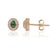 VR Jewels 14k Gold Everyday Oval Natural Emerald Diamond Halo Stud Earrings- A Pair For Sale - Image 4 of 16