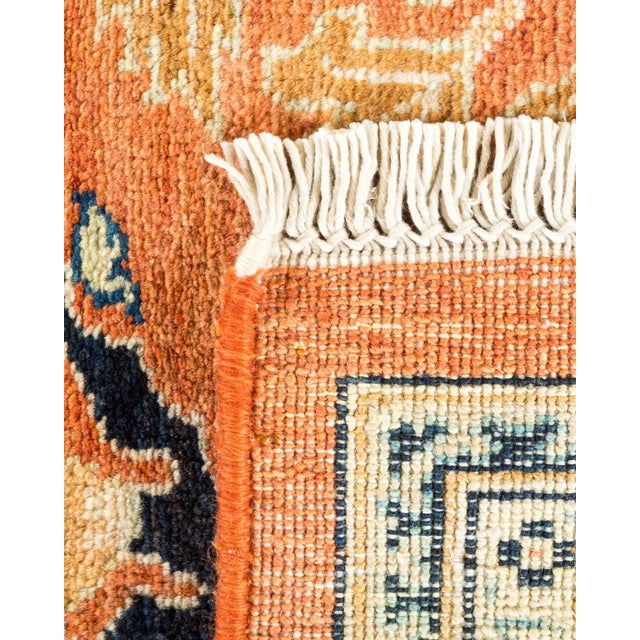 1990s Vintage Traditional Hand Knotted Wool Area Rug, Orange - 6'1" X 9'0" For Sale - Image 5 of 9