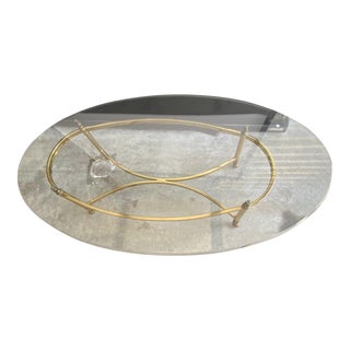 Mid 20th Century Hollywood Regency Brass and Glass Coffee Table For Sale