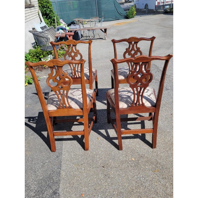 Set of 4 Early 20th Century English Dining Room Chairs For Sale - Image 9 of 16