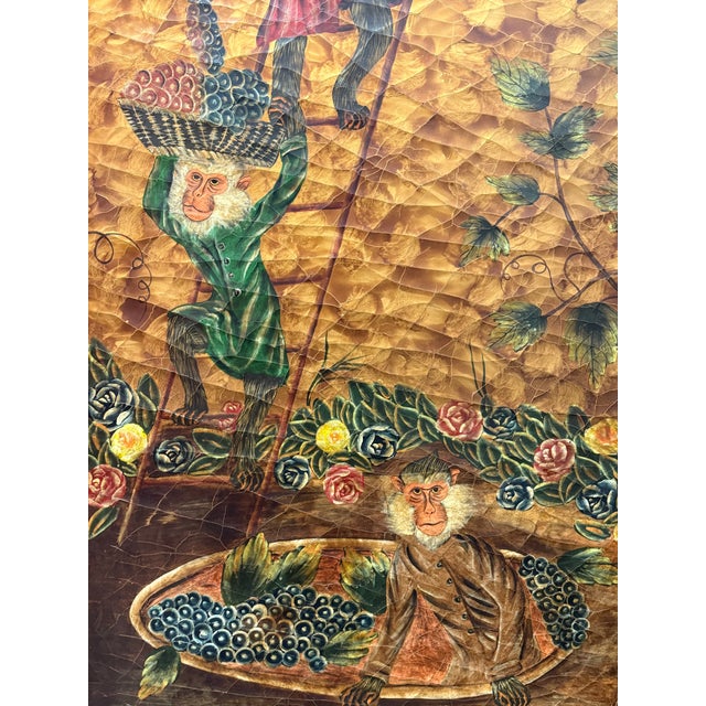 Chinoiserie Hand Painted Triple Panel Room Divider For Sale - Image 11 of 12